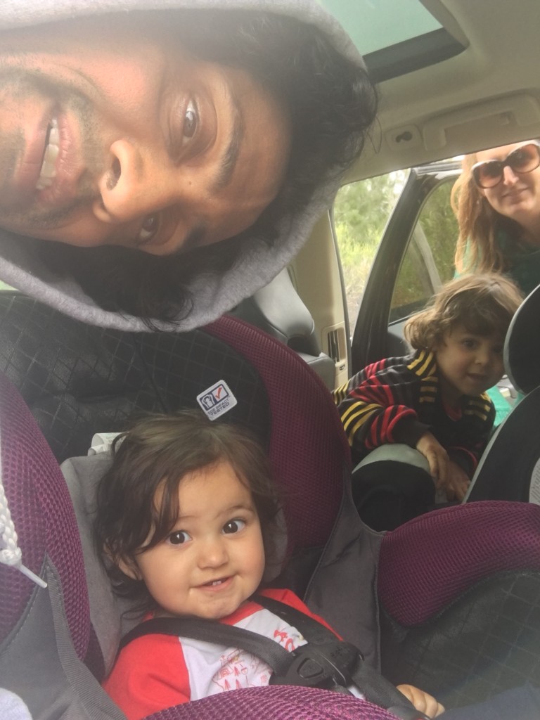 Shaun and family in car